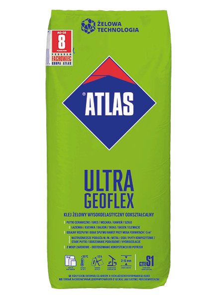 Klej żelowy do płytek wysokoelastyczny Atlas Geoflex Ultra 25 kg