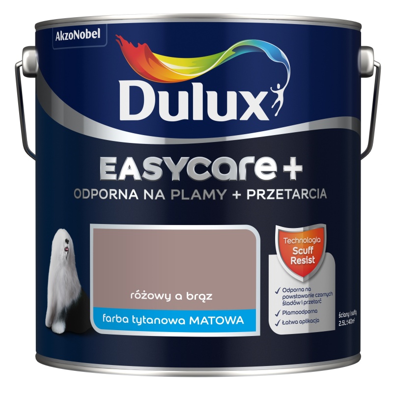 Dulux EasyCare+ różowy a brąz 2,5 l