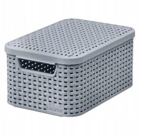 Koszyk STYLE S 6 L jasny szary z pokrywką