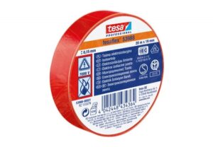 Taśma elektroizolacyjna 5000V PVC Tesa czerwona 19MM/20M