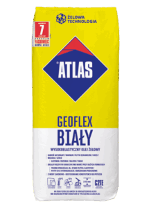 Klej żelowy do płytek wysokoelastyczny Atlas Geoflex biały 25 kg