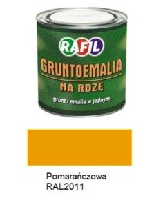 Farba Rafil Gruntoemalia Pomarańczowy RAL 2011 Półmat 0,8 l