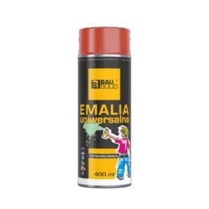 Emalia uniwersalna czerwona Bausolid 400ml RAL3020