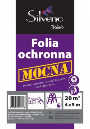 Folia mocna malarska budowlana Silveno 4 x 5 m
