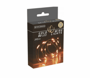 Lampki na złotym druciku 80 LED Białe ciepłe