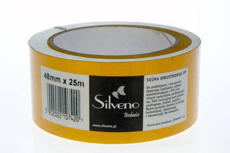 Taśma dwustronna 48mm x 10m Silveno