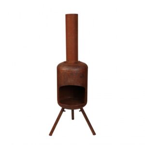 Ozdobny kominek dekoracyjny w kolorze rdzy Ø30 x 115 cm