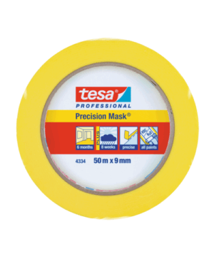 Taśma malarska Professional 50 m x 9 mm żółta tesa