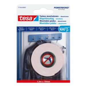 Dwustronna taśma montażowa piankowa tesa® do płytek i metalu, 1,5m x 19 mm