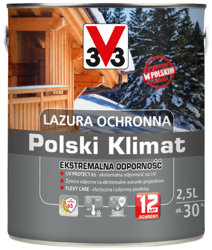 Lazura ochronna V33 Polski klimat ekstremalnie odporna 5 l sosna oregońska