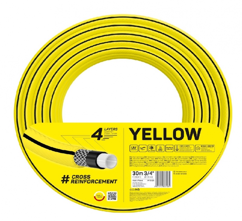 CELLFAST Wąż ogrodowy 4-warstwowy YELLOW 3/4" 30 m