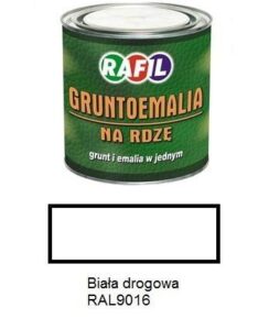 Farba Rafil Gruntoemalia Biały RAL 9016 półmat 0,8 l