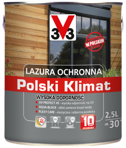 Lazura ochronna V33 Polski klimat wysoka odporność 0,75 l sosna oregońska