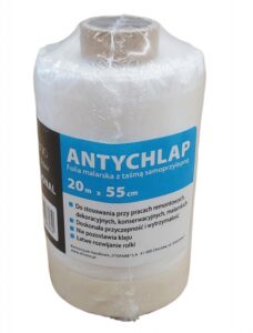 Folia ochronna z taśmą samoprzylepną Antychlap 20m x 55cm