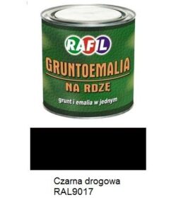 Farba Rafil Gruntoemalia Czarny RAL 9017 półmat 0,8 l
