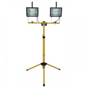 Oprawa halogen statyw 2x 220-240 V 500 W 155 cm IP 44 50/60 Hz czarna