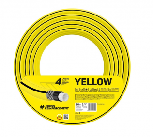 Węże CELLFAST Wąż ogrodowy 4-warstwowy YELLOW 3/4