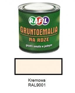 Malowanie Farba Rafil Gruntoemalia Kremowy RAL 9001 półmat 0,8 l