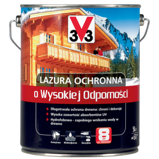 Malowanie Lazura ochronna wysoka odporność V33 orzech ciemny 5 l