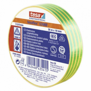 Taśmy Taśma elektroizolacyjna Tesa (żółto-zielona, ​​20m x 19mm)