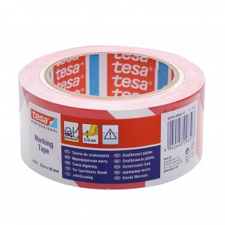 Taśmy TESA TAŚMA OSTRZEGAWCZA PVC BIAŁO-CZERWONA 33Mx50MM