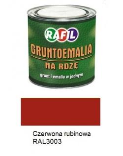 Malowanie Farba Rafil Gruntoemalia Czerwony Rubionowy RAL 3003 półmat 0,8 l