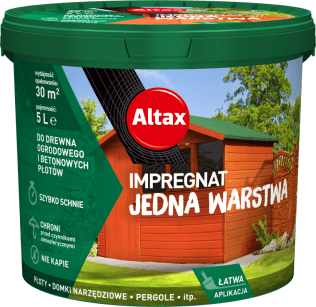 Malowanie Impregnat do drewna betonu Altax Jedna Warstwa brąz 5l
