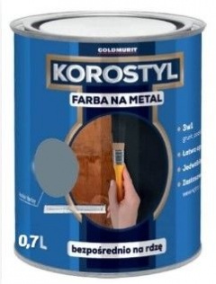 Malowanie Farba Na Metal Korostyl Srebrny Połysk 9006 0,7L Goldmurit