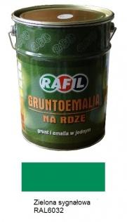 Malowanie Farba gruntoemalia na rdzę Rafil zielony sygnałowy RAL6032 półmat 5 l