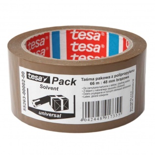 Taśmy Taśma klejąca pakowa solvent tesapack® 66m x 48mm, brązowa