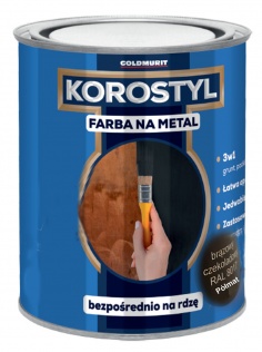 Malowanie Korostyl brąz czekolada ral 8017 półmat 0,7L farba na metal 3w1 - goldmurit bezpośrednio na rdzę