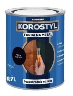 Malowanie Farba Na Metal Korostyl Czarny Połysk 9005 0,7L Goldmurit