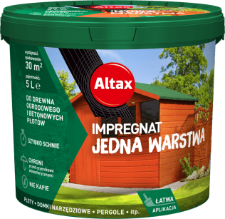 Malowanie Impregnat do drewna betonu Altax Jedna Warstwa kasztan 5l