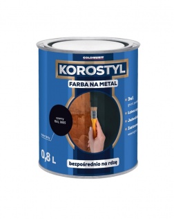 Farby do metalu KOROSTYL farba na metal czarna R9005