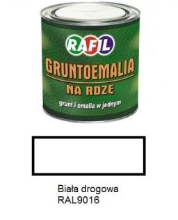 Malowanie Farba Rafil Gruntoemalia Biały RAL 9016 półmat 0,8 l