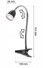 Elektryka i elektronika  Lampka biurkowa czarna Larus klips LED 3W