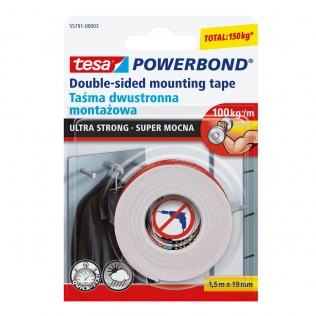 Taśmy Dwustronna taśma montażowa piankowa tesa® POWERBOND ULTRA STRONG 1,5m x 19mm