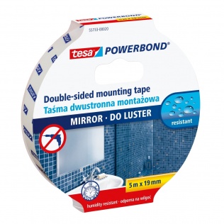 Taśmy Dwustronna taśma montażowa piankowa do luster tesa® POWERBOND 5m x 19mm
