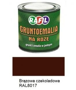 Malowanie Farba Rafil Gruntoemalia Brązowy RAL 8017 półmat 0,8 l