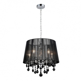 Oświetlenie Lampa wisząca czarna glamour 5P CORNELIA Italux