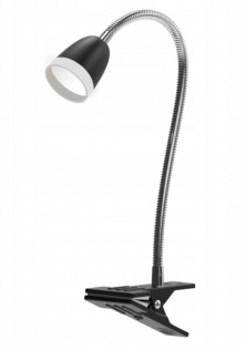 Elektryka i elektronika  Lampka biurkowa czarna Larus klips LED 3W