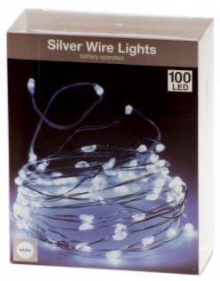Dekoracje Lampki 100 LED na baterie, zimne