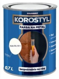 Malowanie Farba Na Metal Korostyl Biały Połysk 9010 0,7L Goldmurit