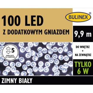Dekoracje Lampki 100 LED zimny biały 13-102
