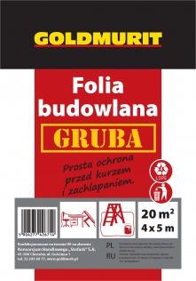 Pozostałe Folia budowlana gruba mocna Goldmurit 4 x 5 m